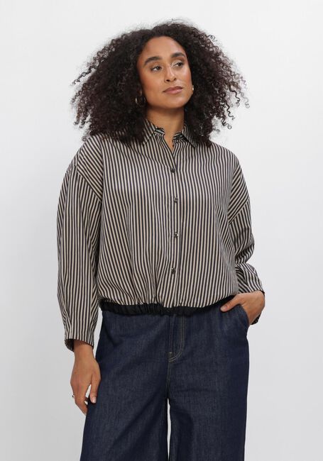 Schwarze SUMMUM Blusen BLOUSE BOXY TWO TONE STRIPE SMALL - large