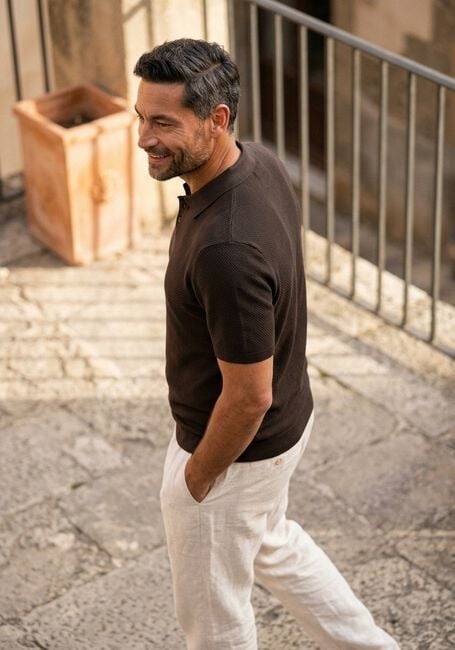 Braune DRYKORN Polo-Shirt TRITON 420187 - large