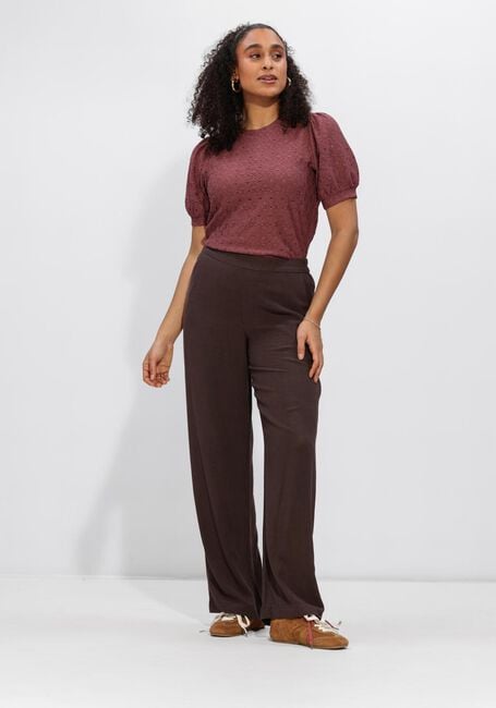 Braune OBJECT Weite Hose OBJSANNE ALINE WIDE PANT - large