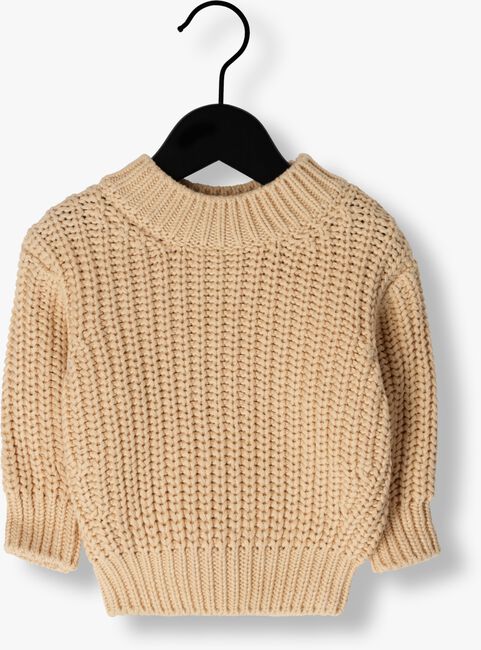 Beige QUINCY MAE Pullover CHUNKY KNIT SWEATER - large