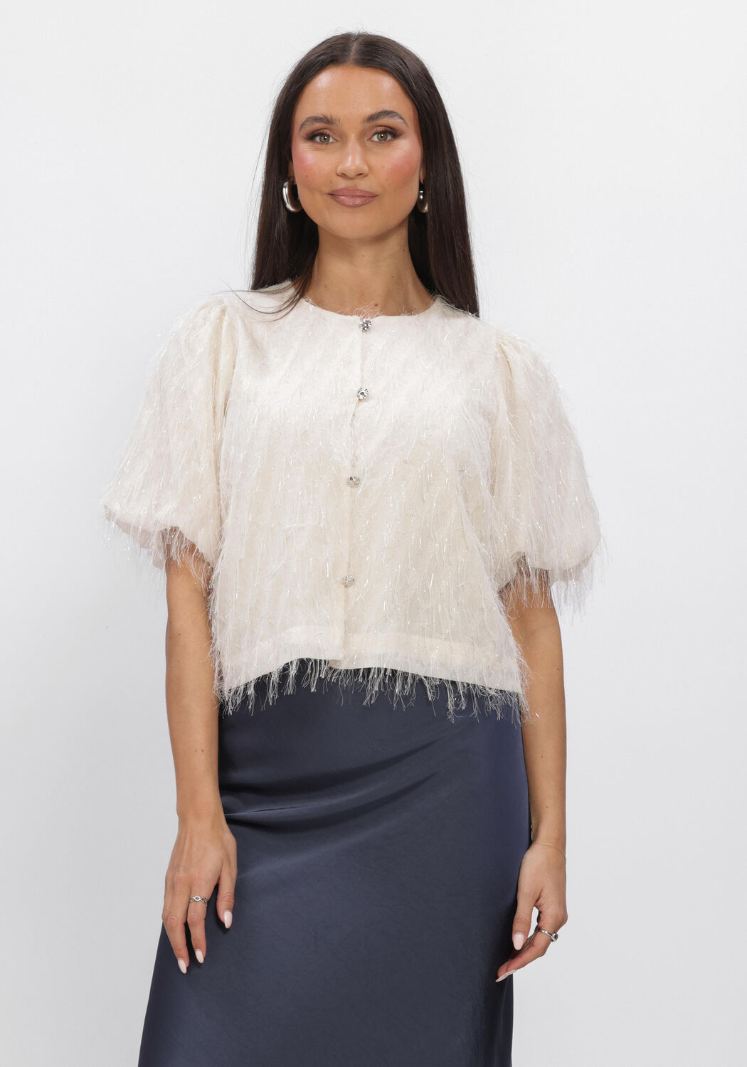 Creme NEO NOIR Blusen AISA FRILLY BLOUSE - large