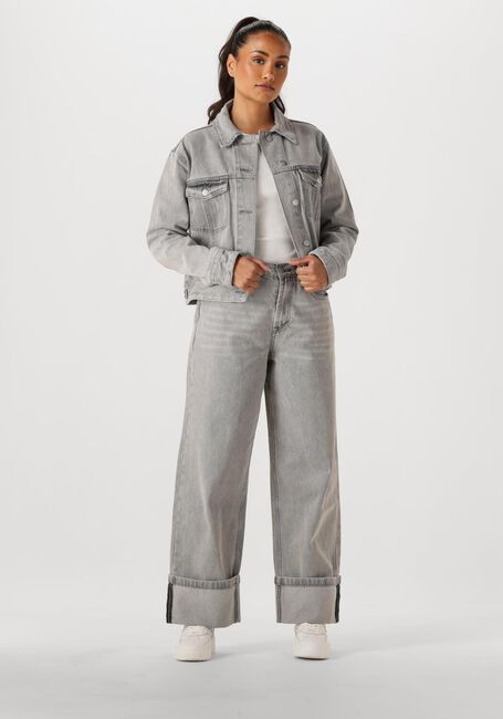 Graue WITHBLACK Straight leg jeans WBLHAZEL GREY TURN UP JEANS - large