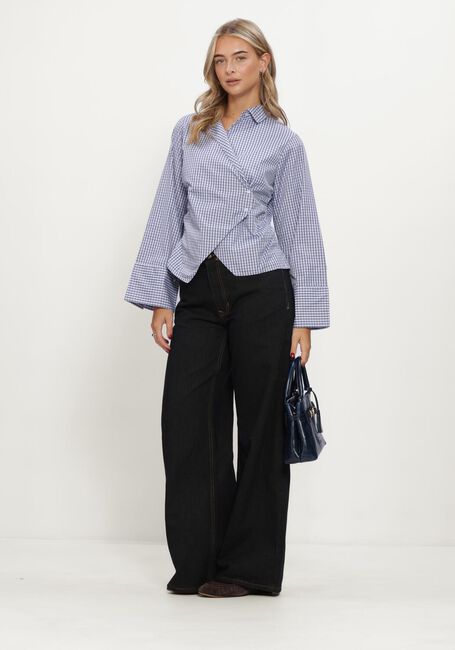 Blaue NEO NOIR Blusen FENLI CHECK SHIRT - large