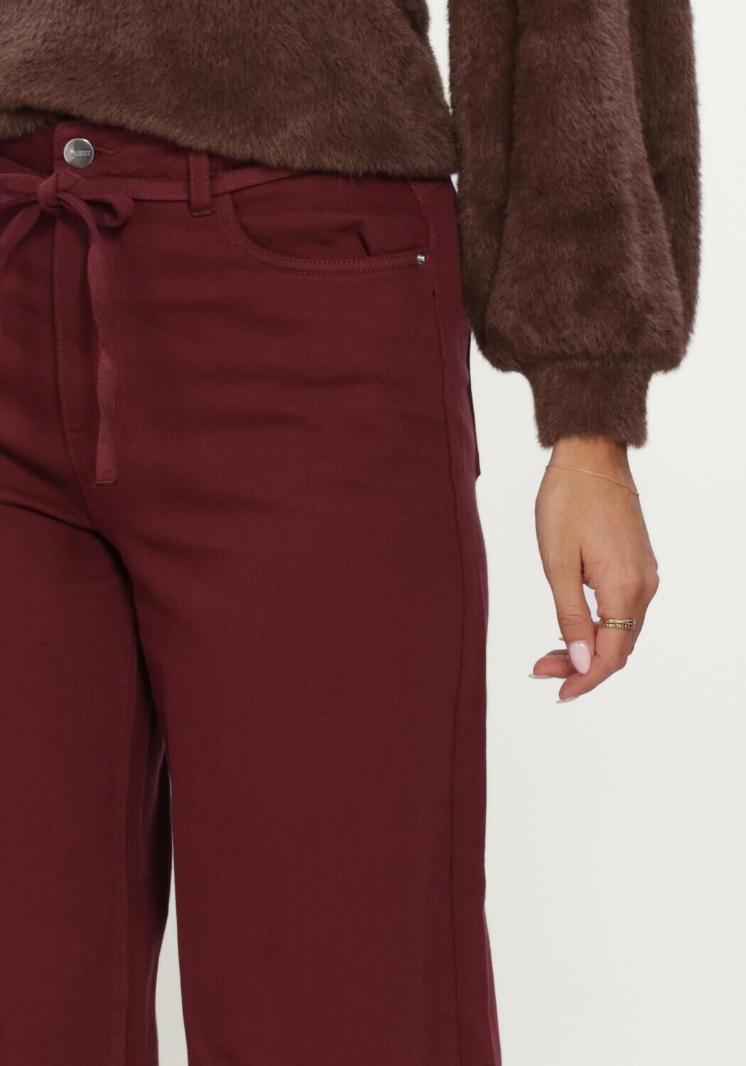 Bordeaux OBJECT Wide jeans OBJROSIE MW WIDE JEANS NOOS - large