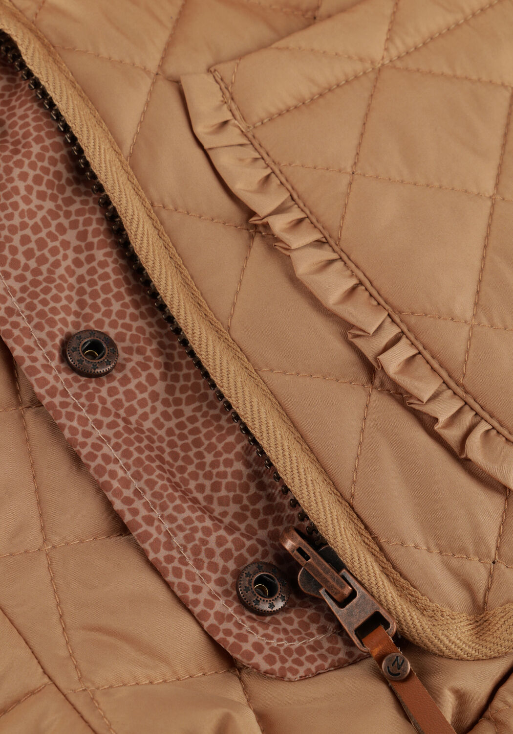 Camelfarbene NONO Jack DIAZ REVERSIBLE STEPPED JACKET - large