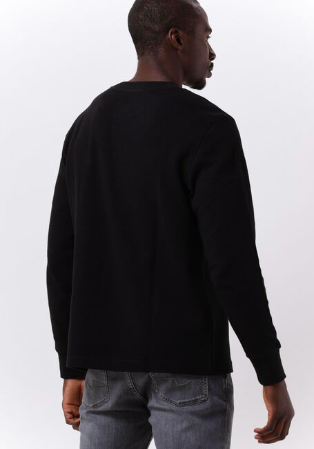 Schwarze CALVIN KLEIN Pullover SHRUNKEN BADGE LS WAFFLE TEE - large