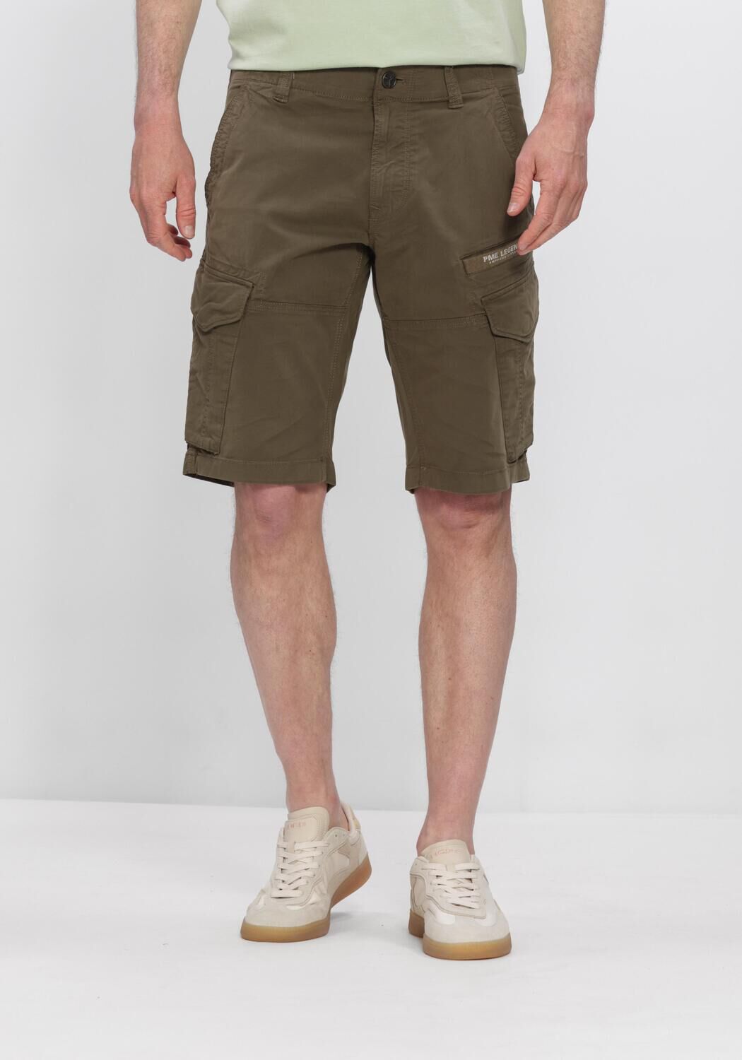 Olive PME LEGEND Kurze Hose NORDROP CARGO SHORTS STRETCH TWILL - large