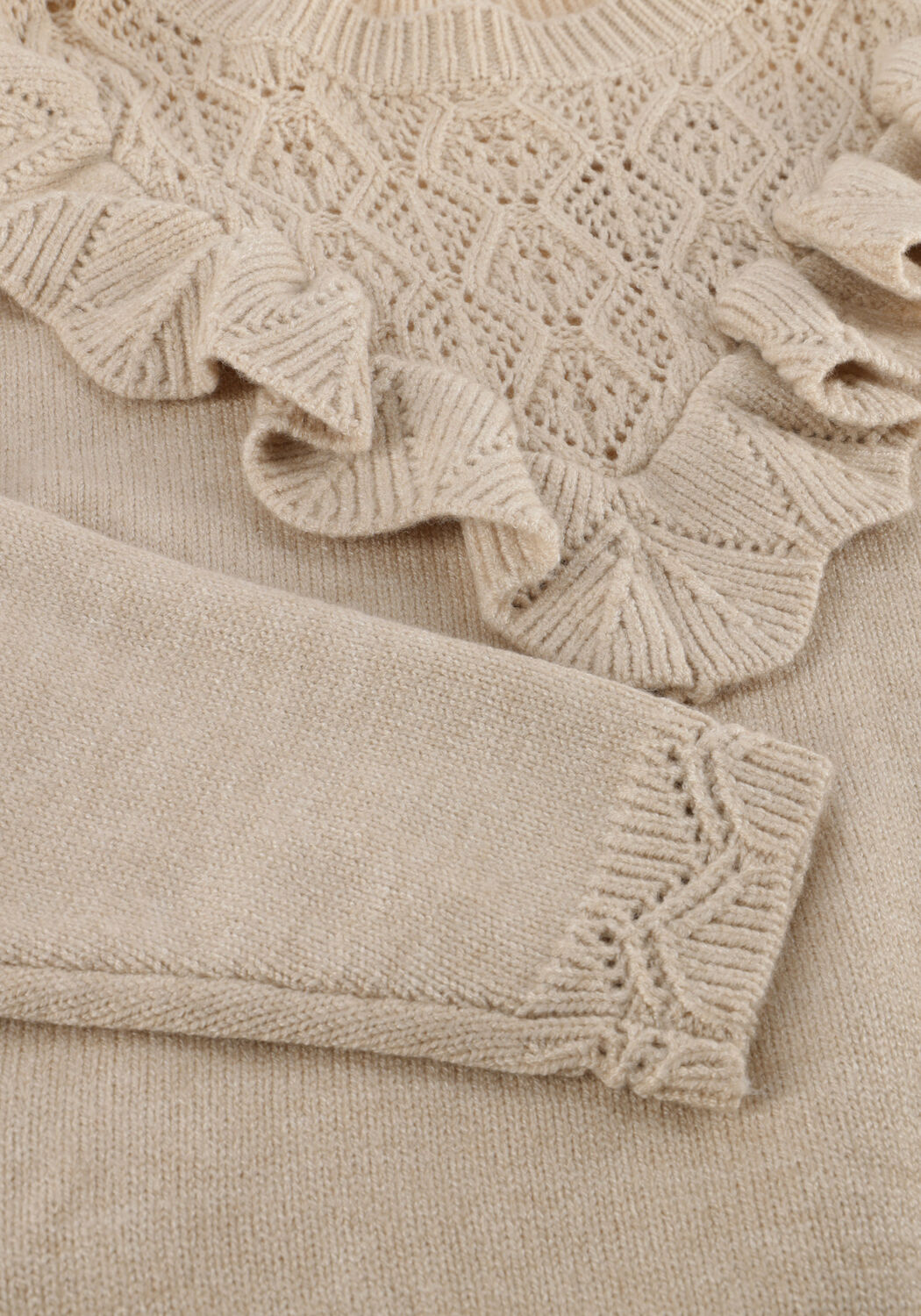 Sand MAYORAL Pullover OPEN KNIT SWEATER - large