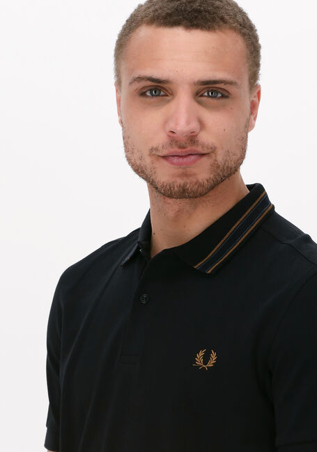 Schwarze FRED PERRY Polo-Shirt MEDAL STRIPE POLO SHIRT - large