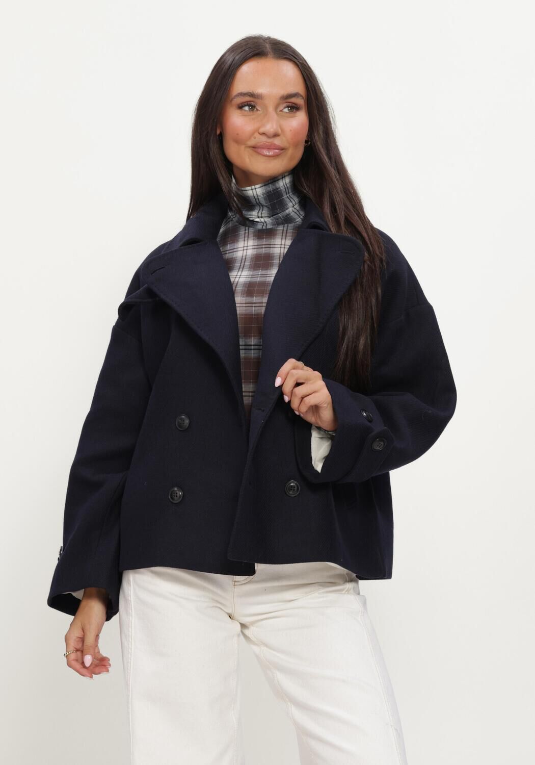 Dunkelblau RUBY TUESDAY Jacken MATHO SHORT DOUBLE BREASTED WOOLEN COAT - large