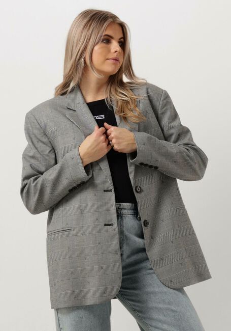 Graue ALIX THE LABEL Blazer LADIES WOVEN SPECIAL CHECKED BLAZER - large