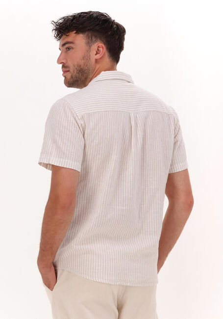 Beige ANERKJENDT Casual-Oberhemd AKLEO COT/LIN STRIPE SHIRT - large
