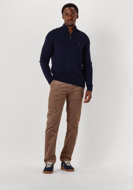 Blaue TOMMY HILFIGER Pullover LAMBSWOOL ZIP MOCK - large