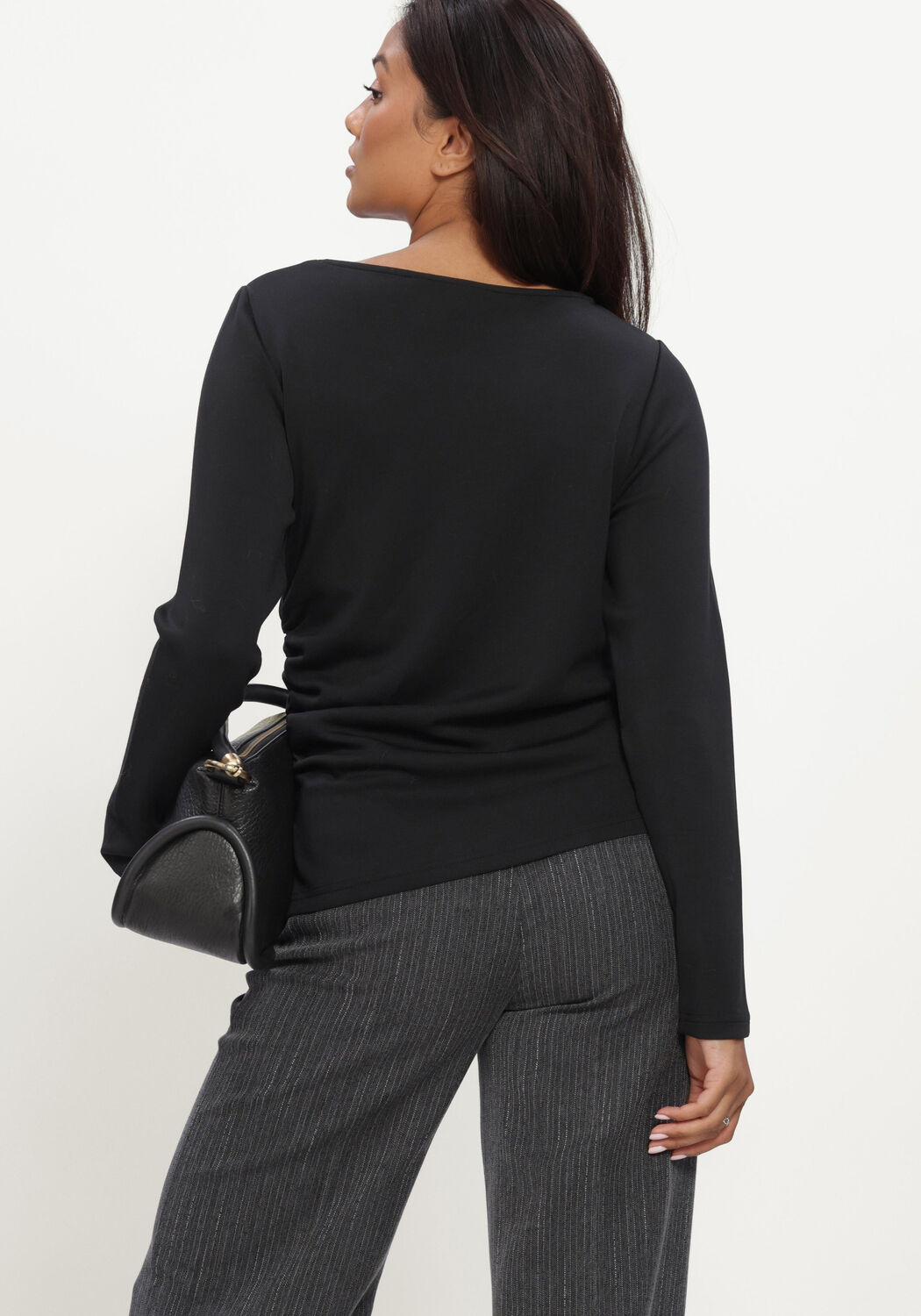 Schwarze MY ESSENTIAL WARDROBE Blusen MWHELLE ASYMMETRIC BLOUSE - large