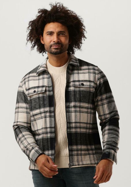 Schwarze CAST IRON Overshirt LONG SLEEVE SHIRT REGULAR FIT HEAVY CHECK BRUSHED - large