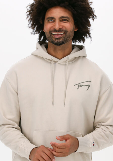 Beige TOMMY JEANS Sweatshirt TJM SIGNATURE HOODIE - large