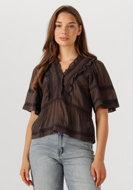 Braune NEO NOIR Blusen EVIENNE S VOILE TOP - large
