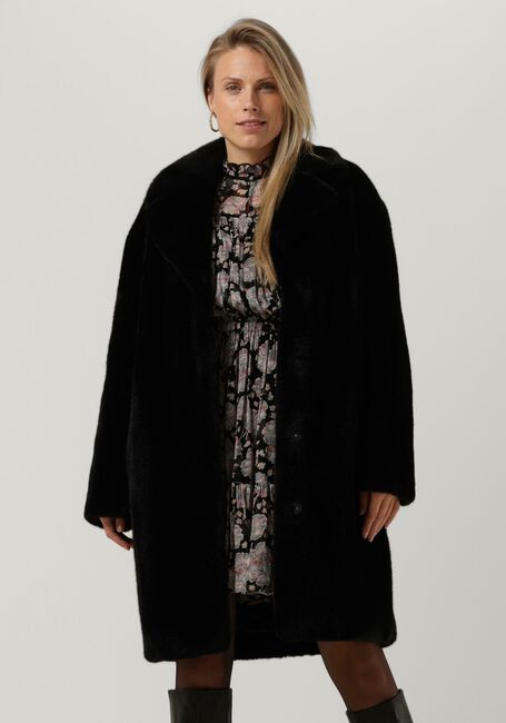 Schwarze STAND STUDIO Fake-Fur-Jack CAMILLE COCOON COAT SOFT - large