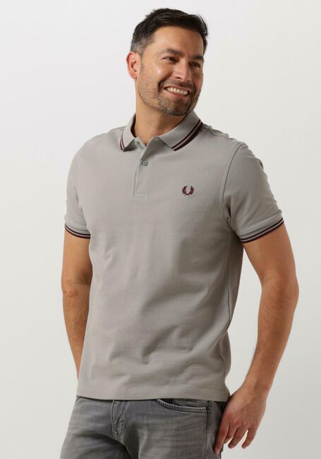 Hellgrau FRED PERRY Polo-Shirt TWIN TIPPED FRED PERRY SHIRT - large