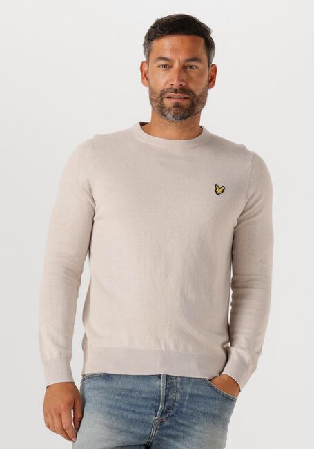 Beige LYLE & SCOTT Pullover COTTON MERINO CREW NECK JUMPER - large