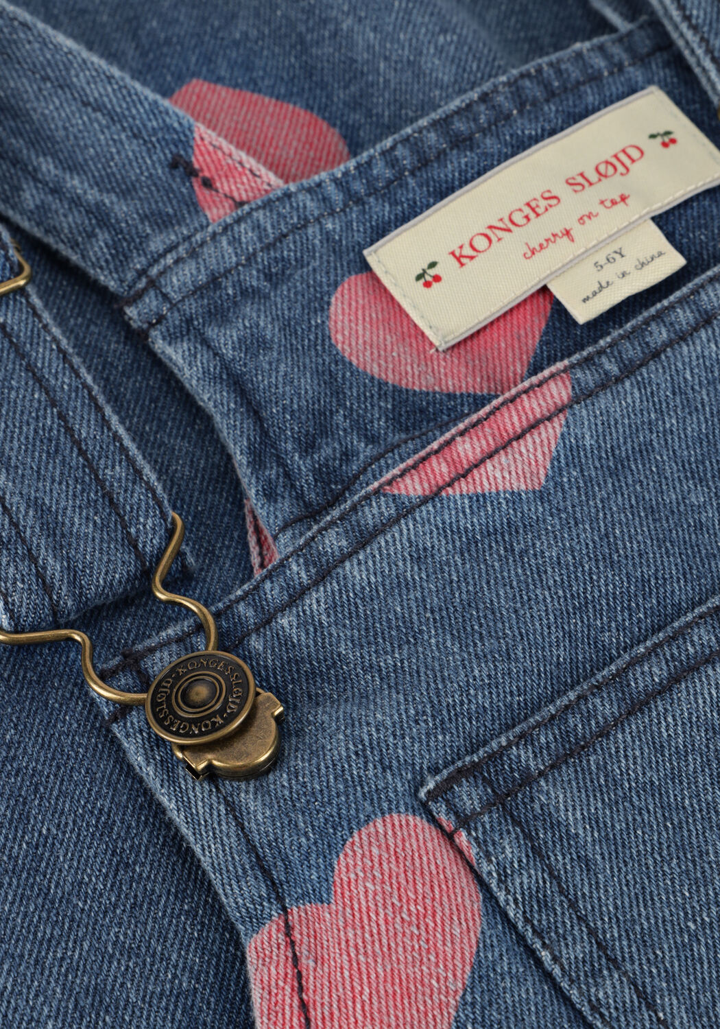 Blaue KONGES SLOJD Latzhosen MAGOT OVERALLS AOP GOTS - large