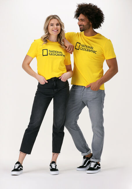 Gelbe NATIONAL GEOGRAPHIC T-shirt UNISEX T-SHIRT WITH BIG LOGO - large