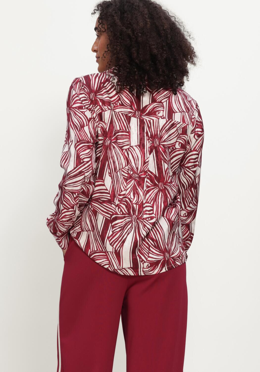 Bordeaux POM AMSTERDAM Blusen MILA RIBBON RED - large
