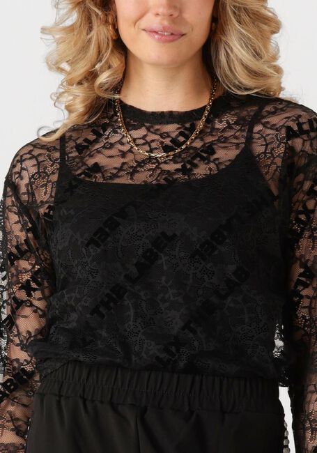 Schwarze ALIX THE LABEL Top LADIES WOVEN ALIX LACE FITTED TOP - large