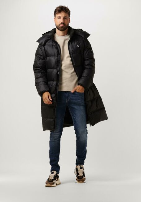 Schwarze CALVIN KLEIN Wattierte Jack ESSENTIALS DOWN LONG PARKA - large