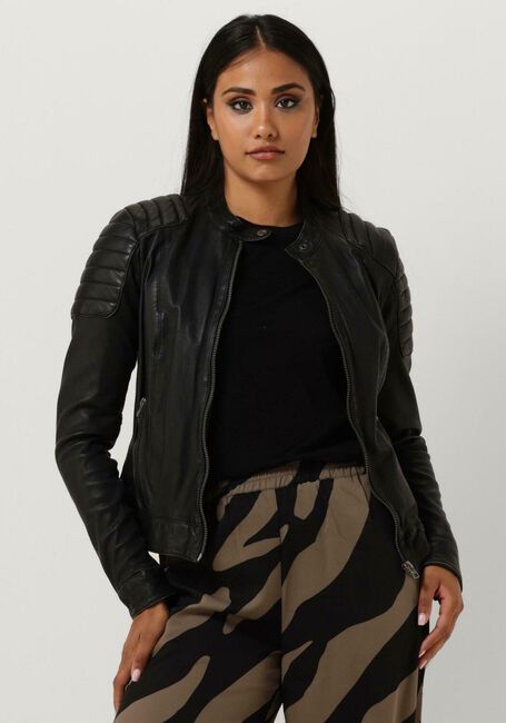 Schwarze GOOSECRAFT Lederjack BIKER128 - large