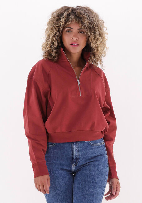 Braune CALVIN KLEIN Sweatshirt BADGE HALF ZIP SWEATSHIRT - large
