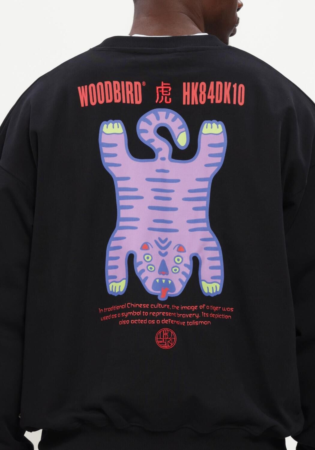 Schwarze WOODBIRD Sweatshirt WBDUKE TIGER CREW - large