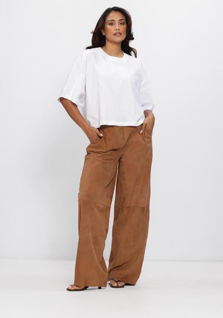 Camelfarbene STUDIO AR Weite Hose NADIA GOAT SUEDE - large