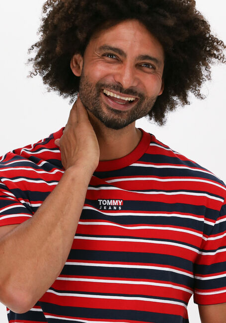 Rote TOMMY JEANS T-shirt TJM CENTRE GRAPHIC STRIPE TEE - large