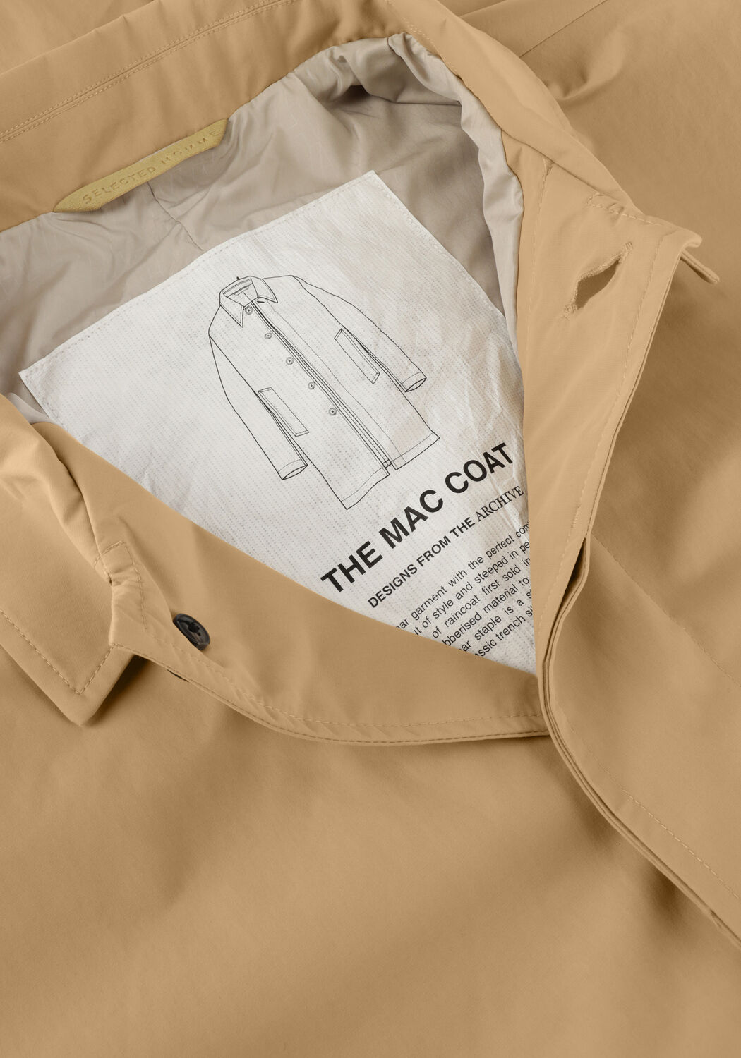 Beige SELECTED MEN Regenjacke SLHDALTON MAC COAT W - large