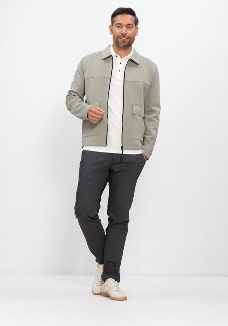 Khaki CAST IRON Overshirt REGULAR FIT INTERLOCK - large