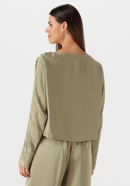 Khaki DANTE6 Blusen ROCCO SATIN BUTTON DETAIL TOP - large