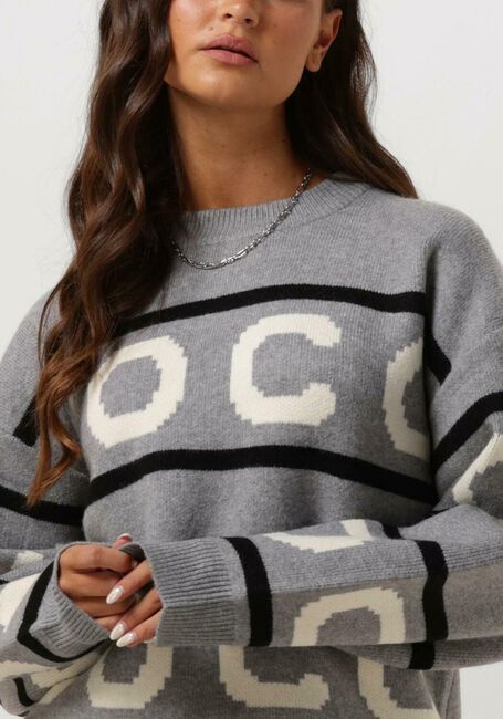 Graue CO'COUTURE Pullover ROW LOGO KNIT - large