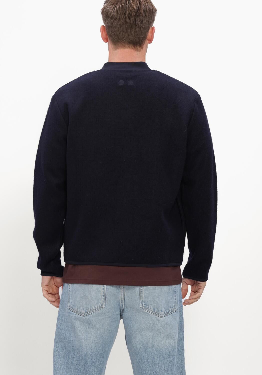 Blaue RESTER&Ouml;DS Pullover RTLUKE BOILED WOOL JACKET - large