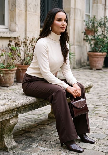 Ecru SILVIAN HEACH Pullover SWEATER TURTLENECK RECIK - large