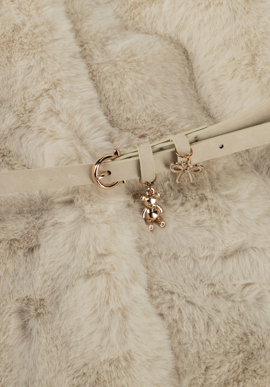 Creme MAYORAL Gilet FUR VEST WITH BELT - large