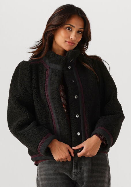 Schwarze ANTIK BATIK Teddy-Jacke SALLY JACKET - large