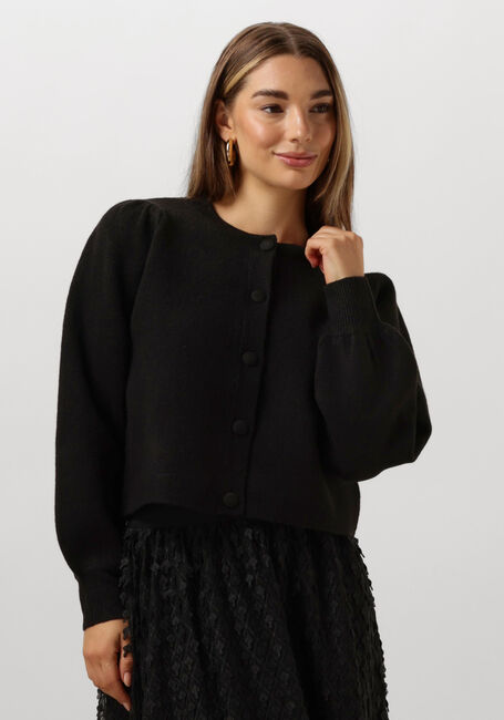 Schwarze SUMMUM Strickjacke KNITTED CARDIGAN LEOPARD JACQUARD KNIT - large