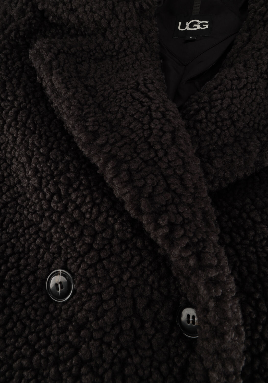 Schwarze UGG Teddy-Jacke GERTRUDE LONG TEDDY COAT - large