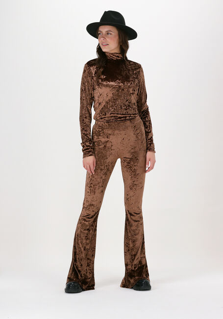 Braune CATWALK JUNKIE Schlaghose TR VELVET - large