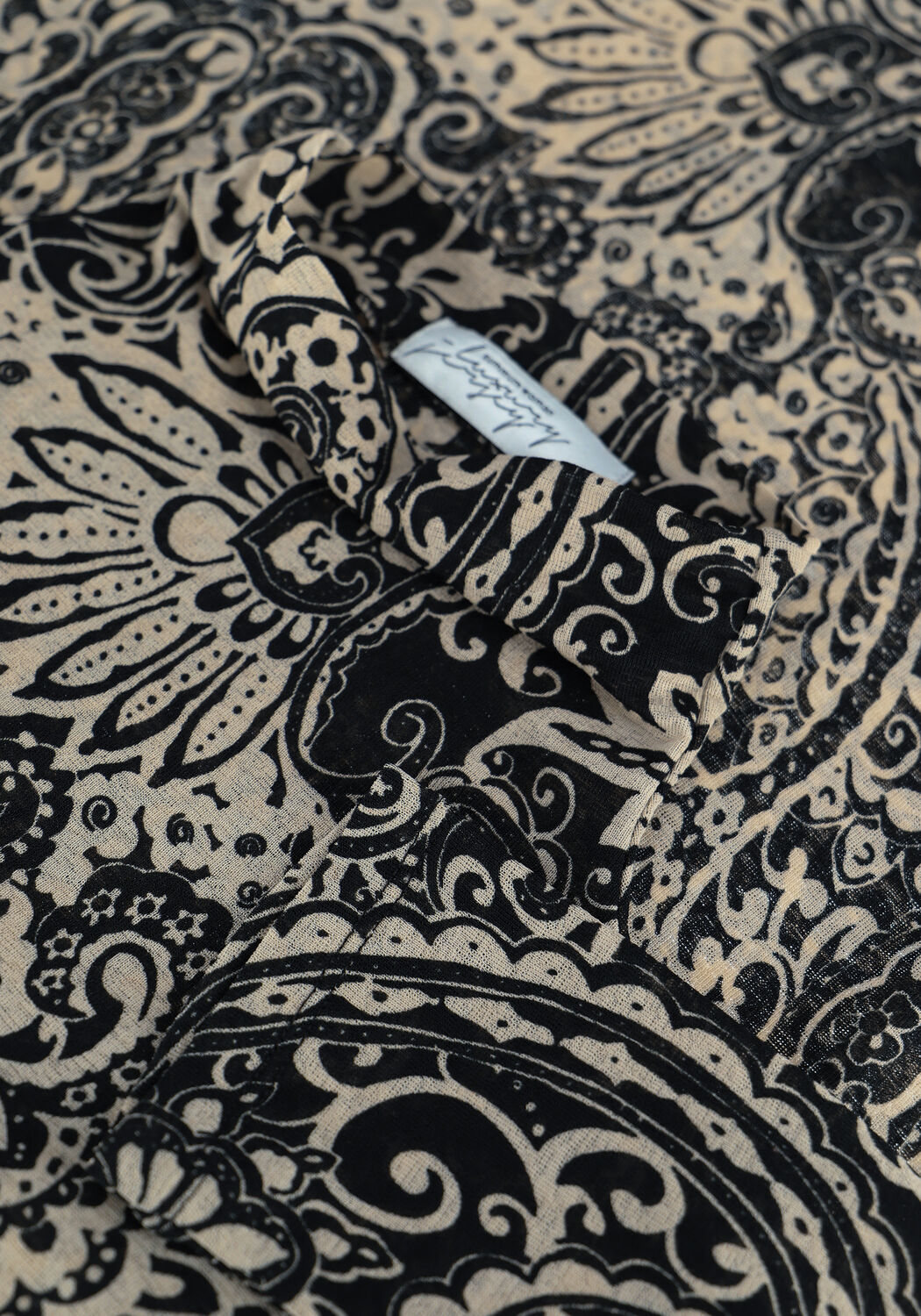 Schwarze SUMMUM Top MOCKNECK TOP GRAPHIC PAISLEY O - large