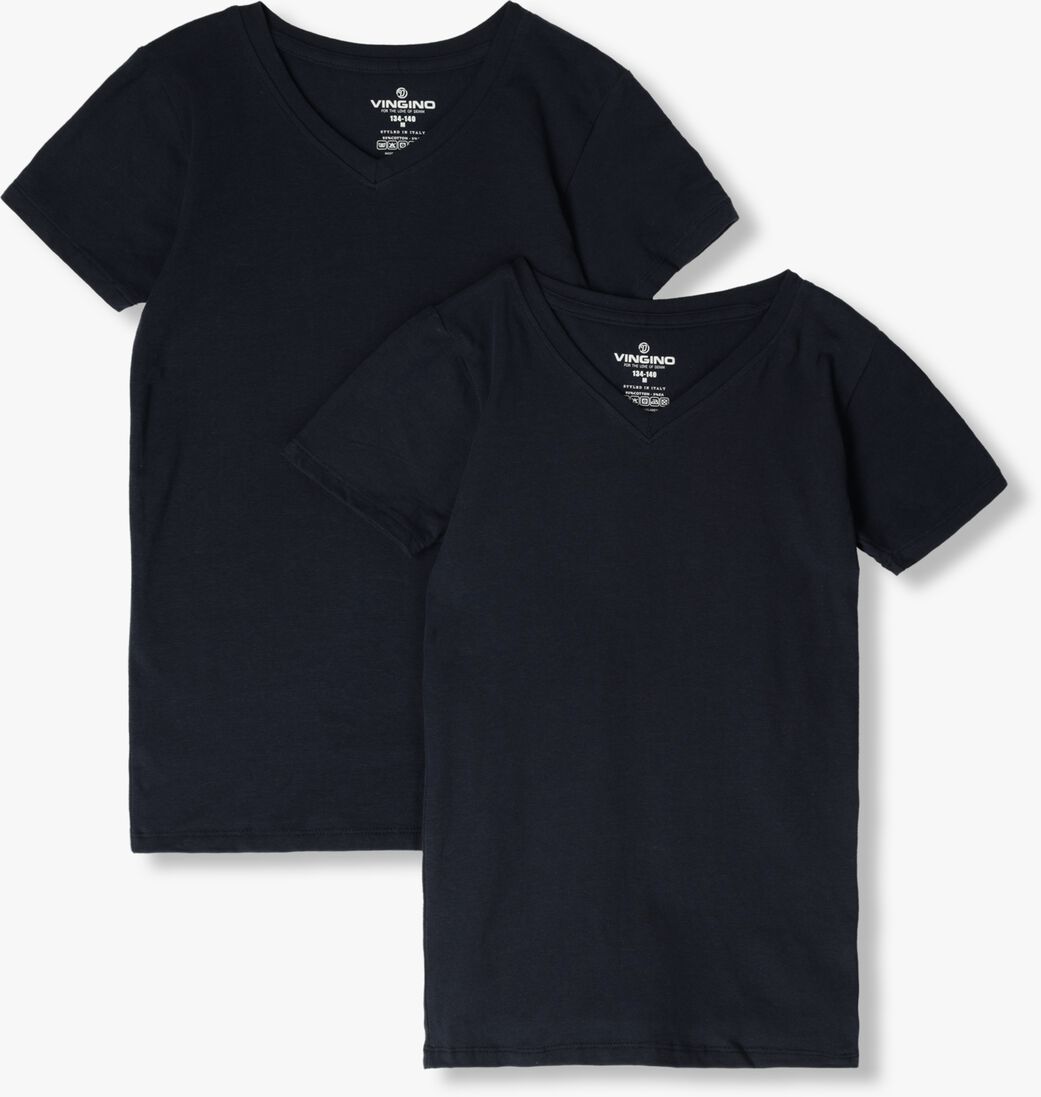 dunkelblau vingino t-shirt boys t-shirt v-neck (2-pack)