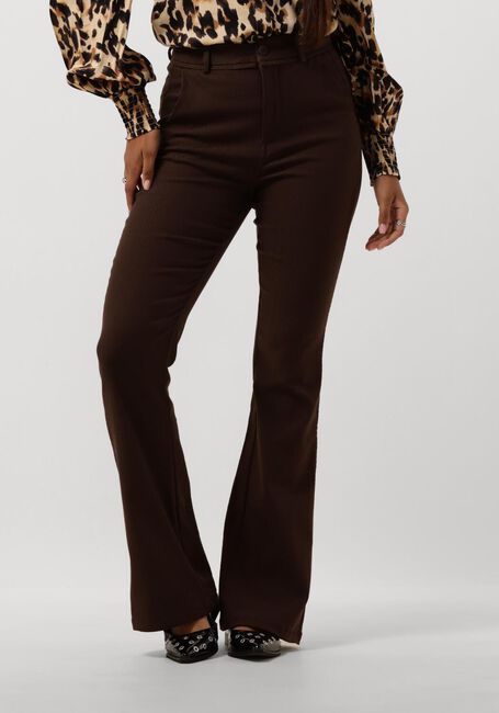 Braune MINUS Hose CARMA FLARED GRAPHIC PANTS - large