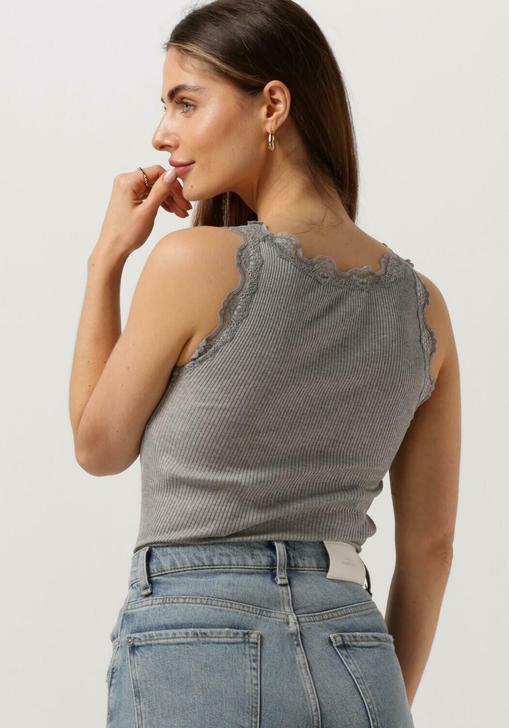 Graue ROSEMUNDE Top SILK TOP W/ LACE - large