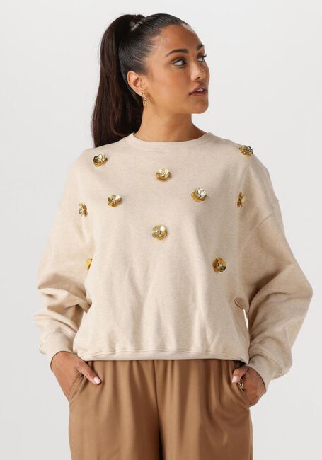 Beige NUKUS Pullover BEATRIZ PULLOVER FLOWER - large